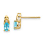 14K Diamond & Blue Topaz Earrings