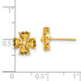 14k Heart-shaped Citrine Flower Post Earrings