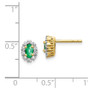14k 1/5Ct Diamond & Emerald Earrings