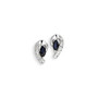 14K White Gold Diamond Sapphire Post Earrings