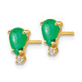 14k 6x4 Pear & Diamond Earrings