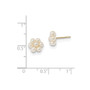 14k 2-3mm White Button Freshwater Cultured Pearl Flower Earrings