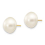 14k 10-11mm White Freshwater Cultured Mabe Pearl Post Earrings