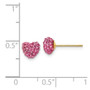 14k Rose Crystal 6mm Heart Post Earrings