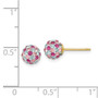 14k Multi-colored Crystals 6mm Post Earrings