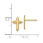 14K Yellow Gold Polished Cross Post Earrings