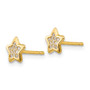 14k Polished CZ Star Post Earrings