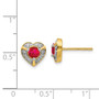 14k Diamond & Ruby Fancy Heart Earrings
