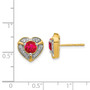 14k Diamond & Ruby Fancy Heart Earrings