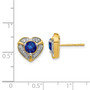 14k Diamond & Sapphire Fancy Heart Earrings