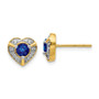 14k Diamond & Sapphire Fancy Heart Earrings