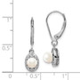 Sterling Silver Rhodium-plated Diam. & FW Cultured Pearl Earrings