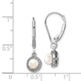 Sterling Silver Rhodium-plated Diam. & FW Cultured Pearl Earrings