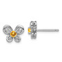 Sterling Silver Rhodium-plated Citrine Earrings