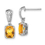 Sterling Silver Rhodium-plated Citrine Earrings