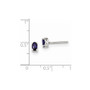 Sterling Silver Rhodium-plated 5x3mm Oval Created Sapphire Post Earrings