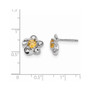 Sterling Silver Rhodium-plated Floral Citrine Post Earrings