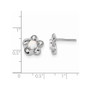 Sterling Silver Rhodium-plated Floral Created Opal Post Earrings