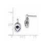Sterling Silver Rhodium Created Blue Sapphire Birthstone Vibrant Earrings