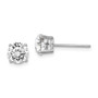 Sterling Silver Rhodium-plated Clear Swarovski Crystal Birthstone Earrings