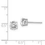 Sterling Silver Rhodium-plated Clear Swarovski Crystal Birthstone Earrings