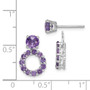 Sterling Silver Polished 5mm Amethyst Studs w/Dangle Earring Jackets