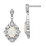 Sterling Silver Created Opal & CZ Earrings