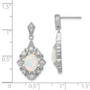 Sterling Silver Created Opal & CZ Earrings