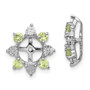 Sterling Silver Rhodium Diam. & Peridot Earring Jacket