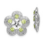 Sterling Silver Rhodium Diam. & Peridot Earring Jacket