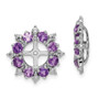 Sterling Silver Rhodium Diam. & Amethyst Earring Jacket