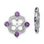 Sterling Silver Rhodium Diam. & Amethyst Earring Jacket