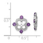 Sterling Silver Rhodium Diam. & Amethyst Earring Jacket