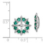 Sterling Silver Rhodium Diam. & Created Emerald Earring Jacket