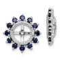 Sterling Silver Rhodium Diam. & Created Sapphire Earring Jacket