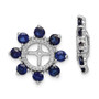 Sterling Silver Rhodium Diam. & Created Sapphire Earring Jacket