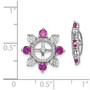 Sterling Silver Rhodium Created Ruby Earring Jacket