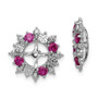 Sterling Silver Rhodium Created Ruby Earring Jacket