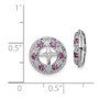 Sterling Silver Rhodium Created Pink Sapphire Earring Jacket