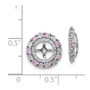 Sterling Silver Rhodium Created Pink Sapphire Earring Jacket