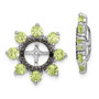 Sterling Silver Rhodium Peridot & Black Sapphire Earring Jacket