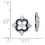 Sterling Silver Rhodium Swiss Blue Topaz & Black Sapphire Earring Jacket