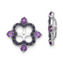 Sterling Silver Rhodium Amethyst & Black Sapphire Earring Jacket