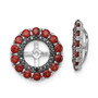 Sterling Silver Rhodium Garnet & Black Sapphire Earring Jacket