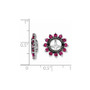 Sterling Silver Rhodium Created Ruby & Black Sapphire Earring Jacket