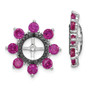 Sterling Silver Rhodium Created Ruby & Black Sapphire Earring Jacket