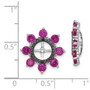 Sterling Silver Rhodium Created Ruby & Black Sapphire Earring Jacket