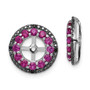 Sterling Silver Rhodium Created Ruby & Black Sapphire Earring Jacket