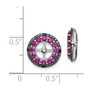 Sterling Silver Rhodium Created Ruby & Black Sapphire Earring Jacket