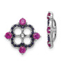 Sterling Silver Rhodium Created Ruby & Black Sapphire Earring Jacket